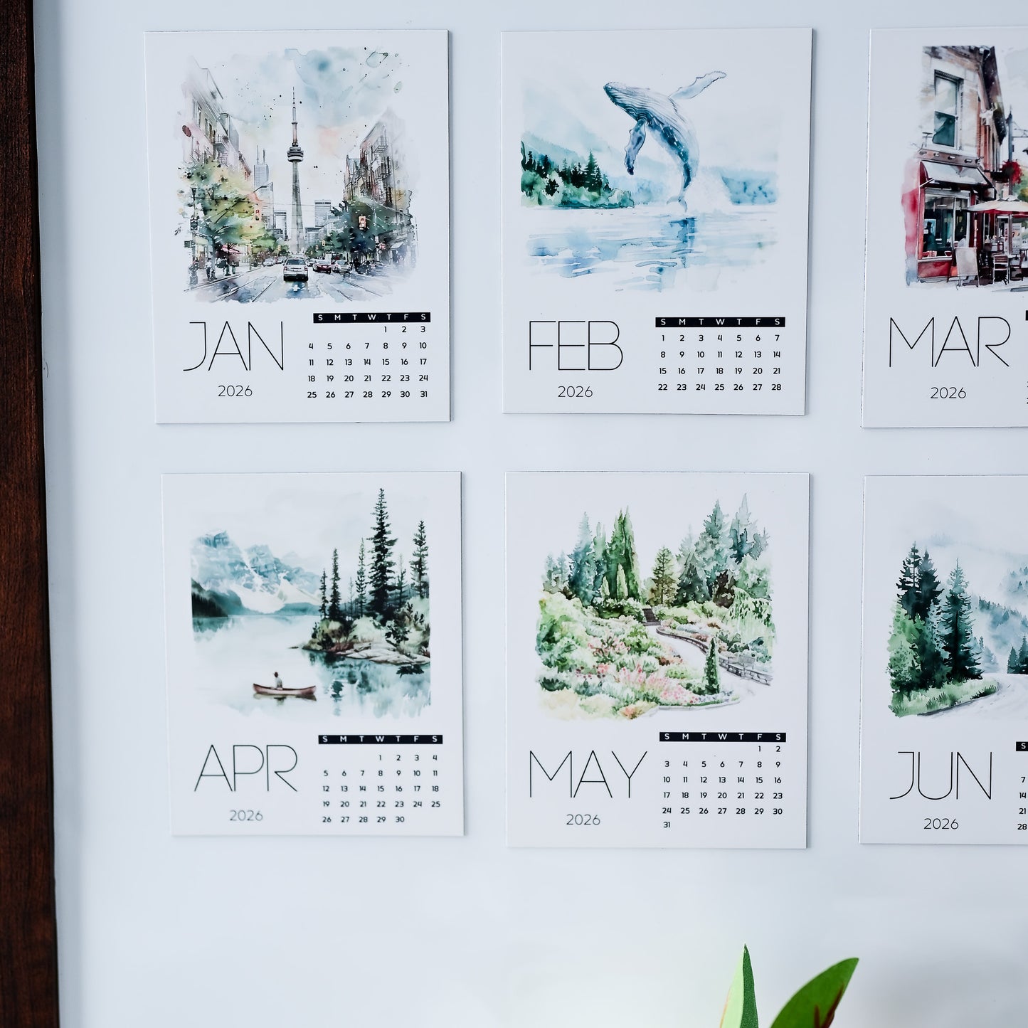 Custom Photo Magnet Calendar with scenic images for each month of 2026