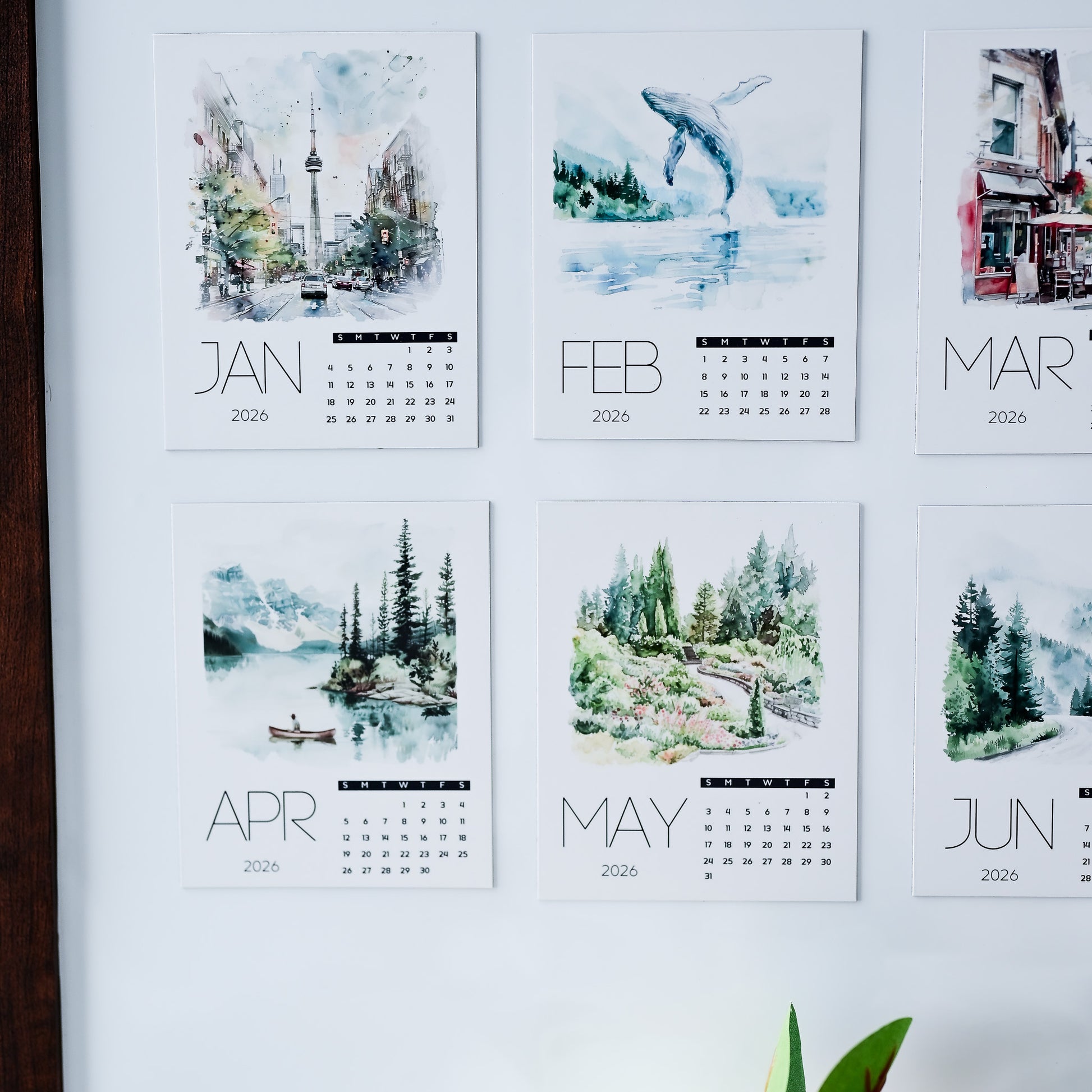 Custom Photo Magnet Calendar with scenic images for each month of 2026