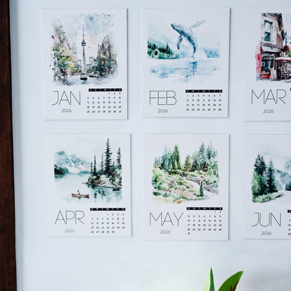 Custom Photo Magnet Calendar with scenic images for each month of 2026